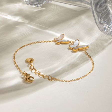Picture of "Blaire" Butterfly Pearl Bracelet