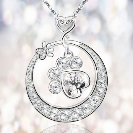 Picture of "Star Moon" 925 Silver Heart Pendant Necklace