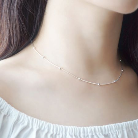Picture of Sterling Silver Round Bead Necklace