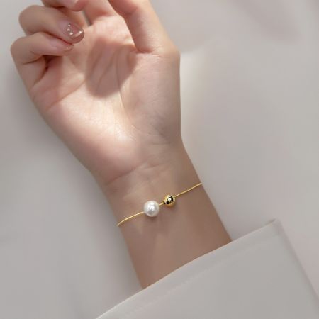 Picture of "Simplicity" S925 Silver Pearl Bracelet