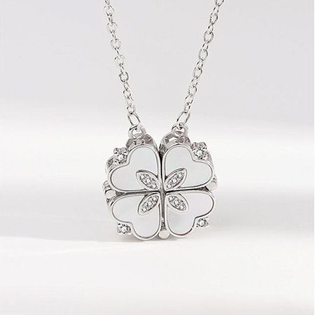 Picture of "Clover Charm" Four-Leaf Enamel Necklace