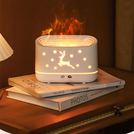 Picture of Elk Flame Effect Aromatherapy Humidifier Diffuser with Night Light