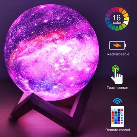 Picture of 3D Printed Galaxy Moon Light with Remote Control