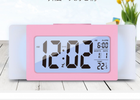 Picture of Rectangular LED Digital Alarm Clock with Thermometer and Calendar
