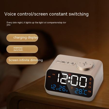 Picture of LED Voice Control Alarm Clock with FM Radio and Temperature Display