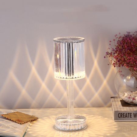 Picture of Crystal Table Lamp with 3-Level Touch Dimming and Warm LED Light